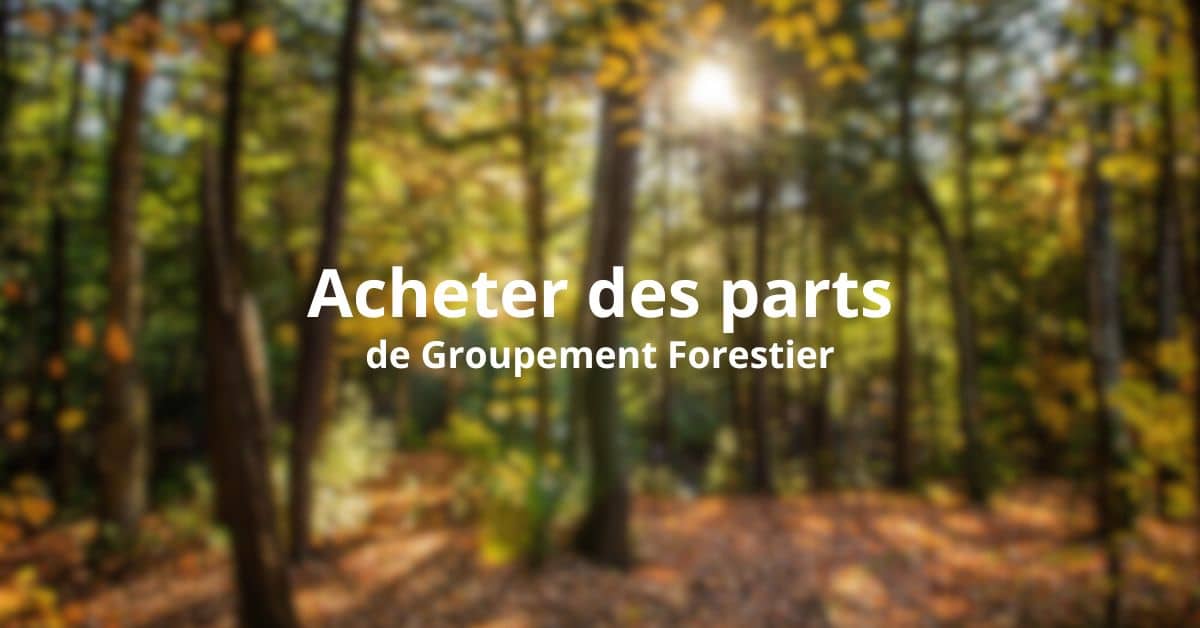 acheter parts groupement forestier